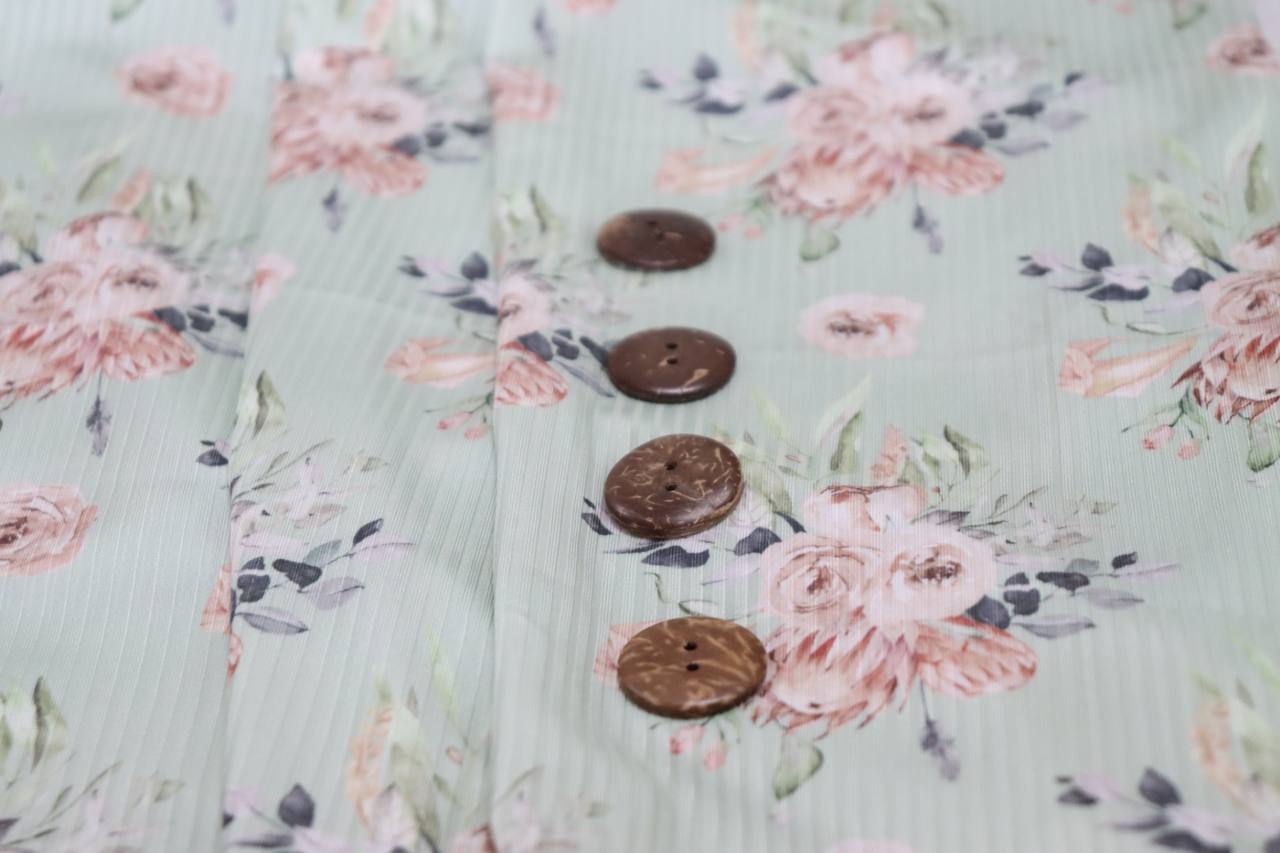 Mint Boho floral Missoni or Rib Knit by the half yard