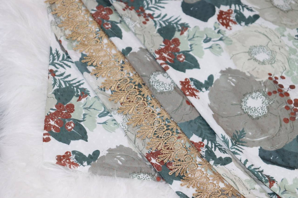 Whimsical Winter Poppy 
Swiss Dot Knit By the half yard