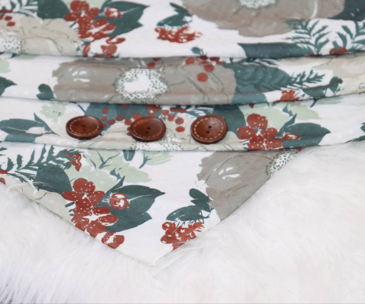 Whimsical Winter Poppy 
Swiss Dot Knit By the half yard