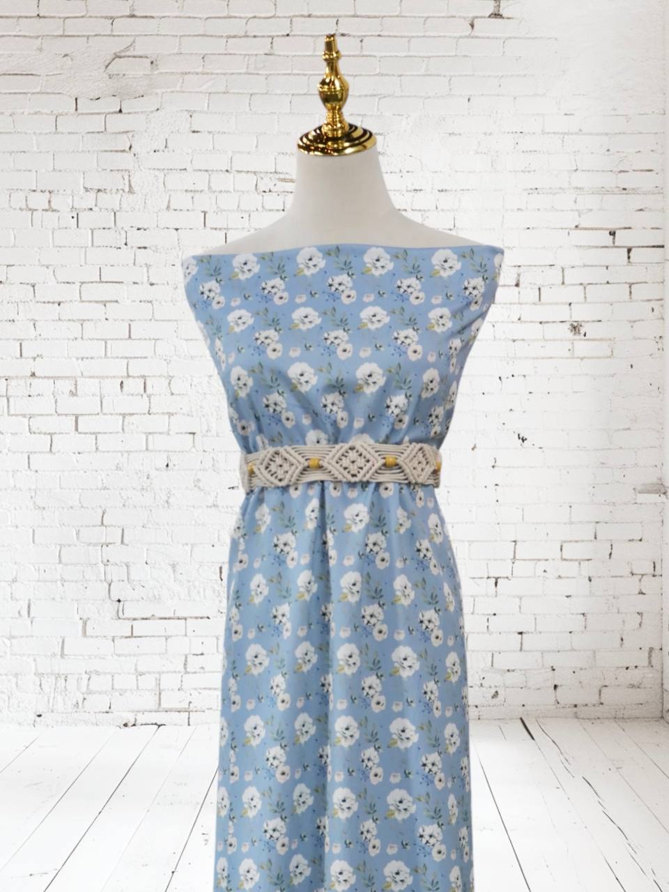 Leona Dusty Blue Pineskin by the half yard