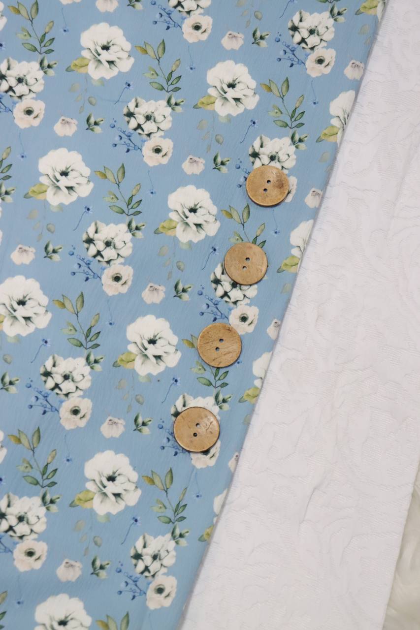 Leona Dusty Blue Pineskin by the half yard