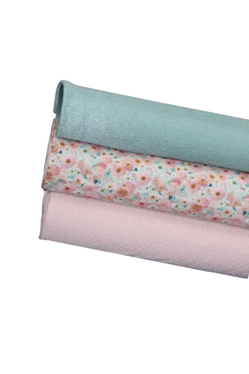 Watercolor Blush floral Pineskin by the half yard