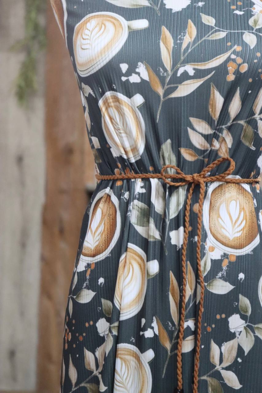 Charcoal Latte Design 
Narrow Rib by the half yard