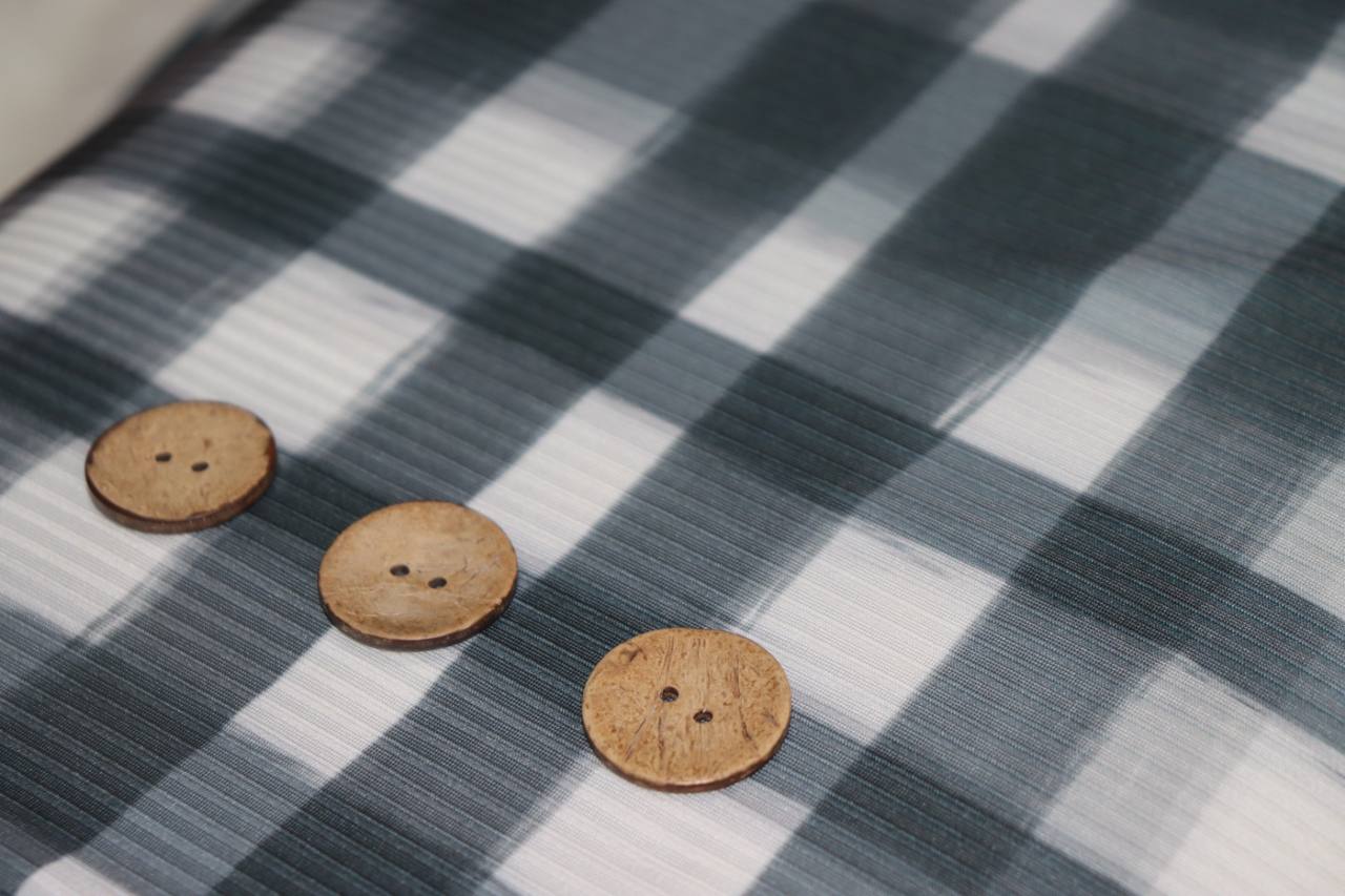 Faded Black Plaid Narrow Rib by the half yard