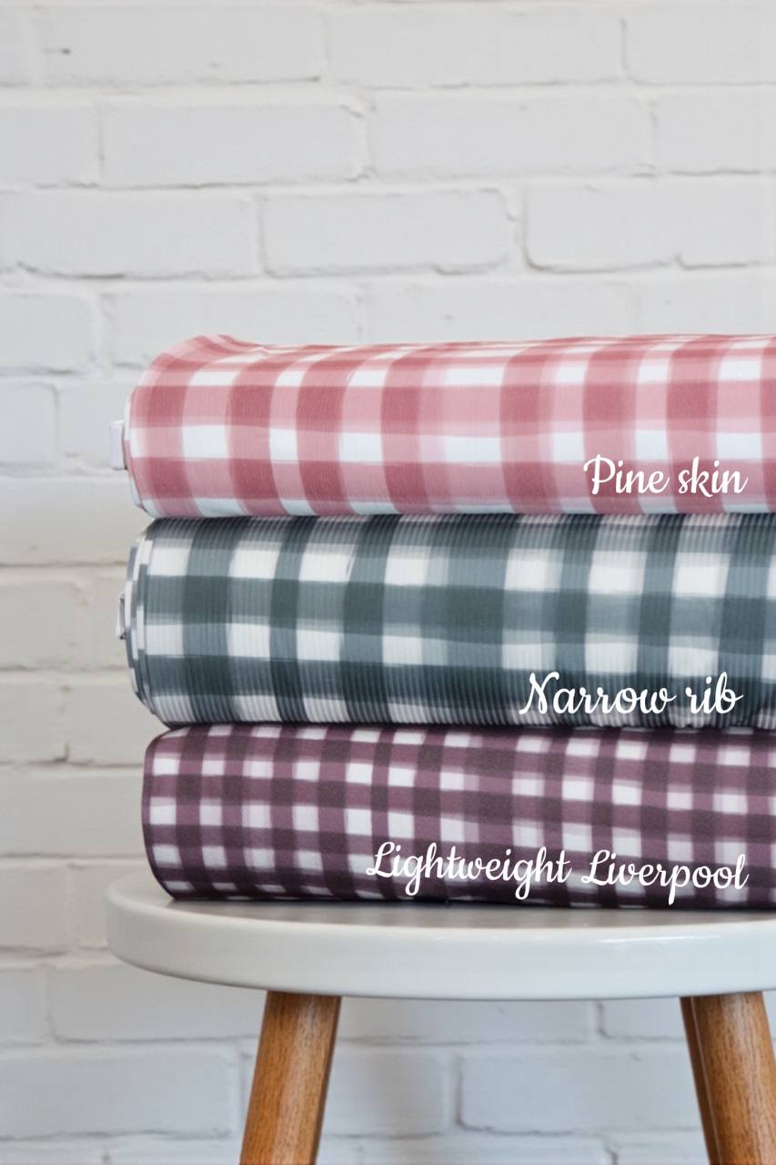 Faded Black Plaid Narrow Rib by the half yard