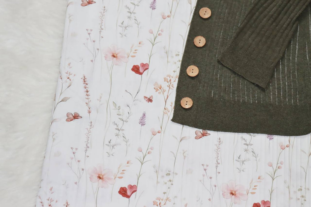 Exquisite Fushia Ephemerals by the half yard