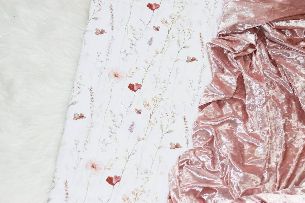 Exquisite Fushia Ephemerals by the half yard