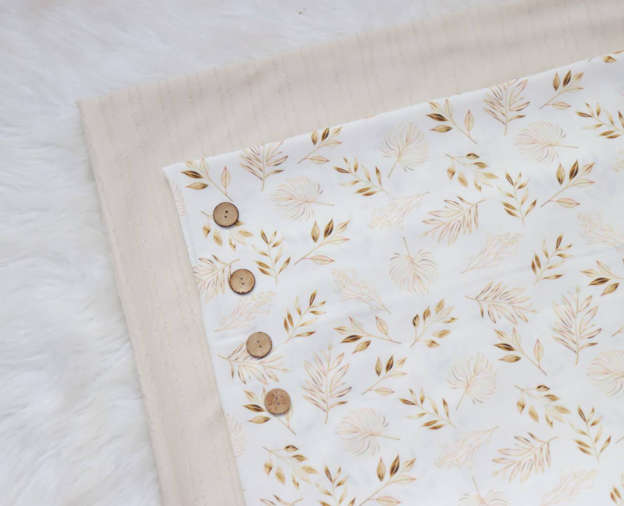 Dainty Gold Sprigs
by the half yard Poly Crepe Stretch