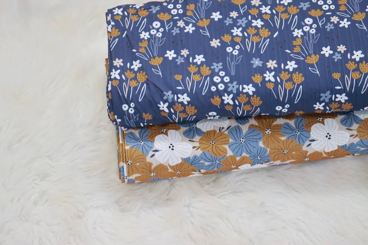 Hale Navy Blooms
by the half  yard Raised Poly Pinstripe