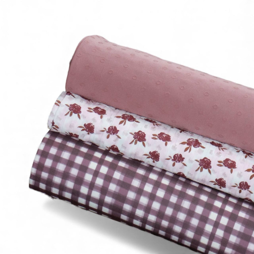 Ombre’ Peony by the half yard Raised Poly Pinstripe