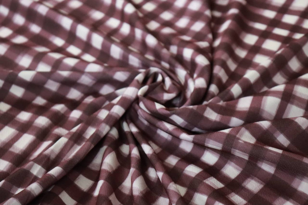 Painted Wine Plaid 
by the half yard Lightweight Liverpool