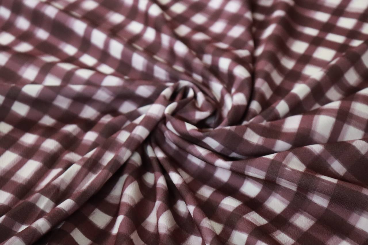 Painted Wine Plaid 
by the half yard Lightweight Liverpool