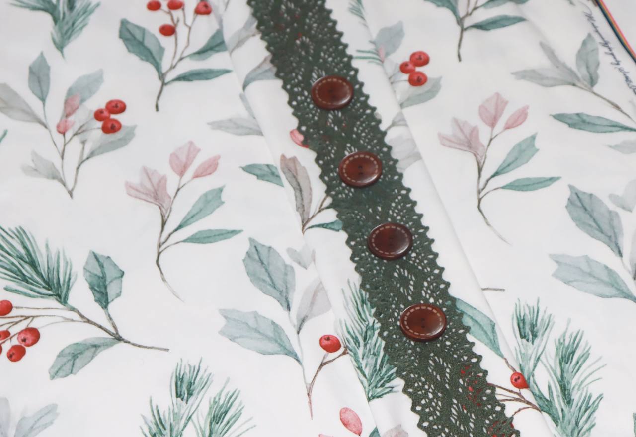 Whimsical Winterberry 
by the half yard Double Brushed