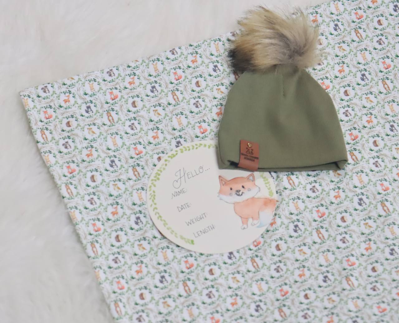 Ditsy woodland nursery design 
by the half yard Single Brushed