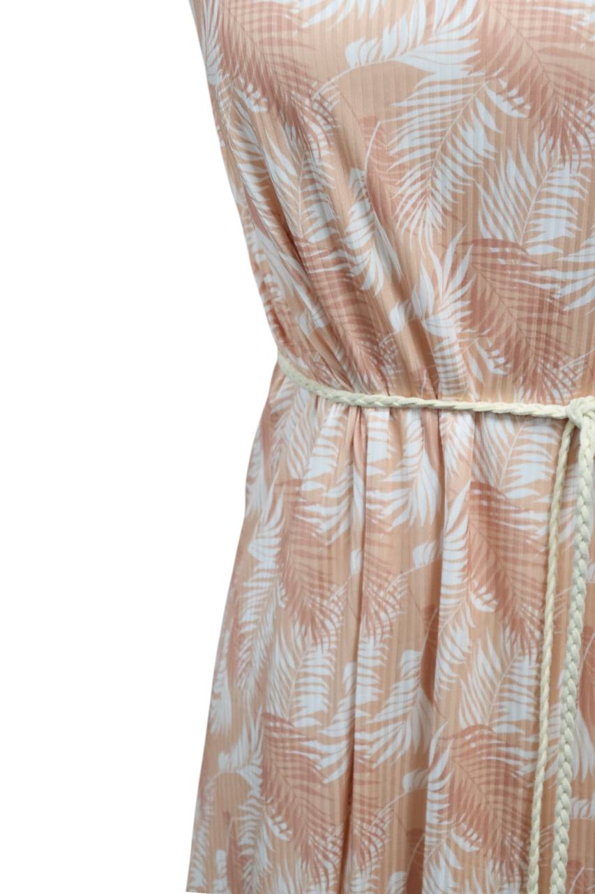 Shaded Palms ”Peach” by the half yard Willow Rib Knit