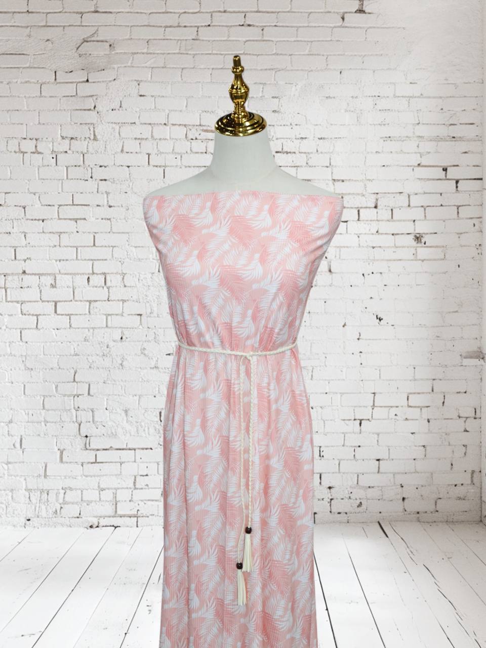 Shaded Palms ”Pink” by the half yard Willow Rib Knit