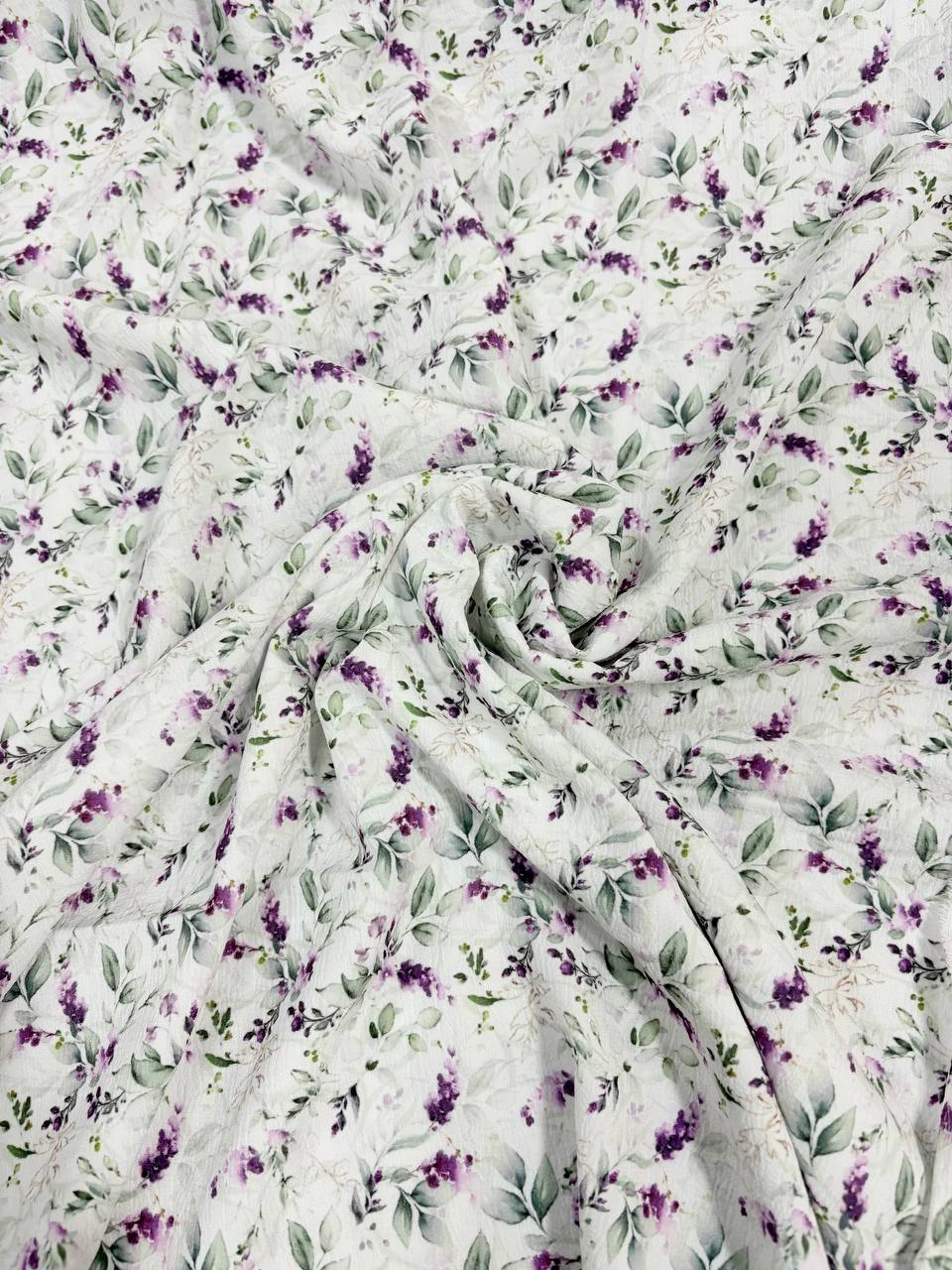 Lavender wisteria mini by the half yard Seersucker Crepe