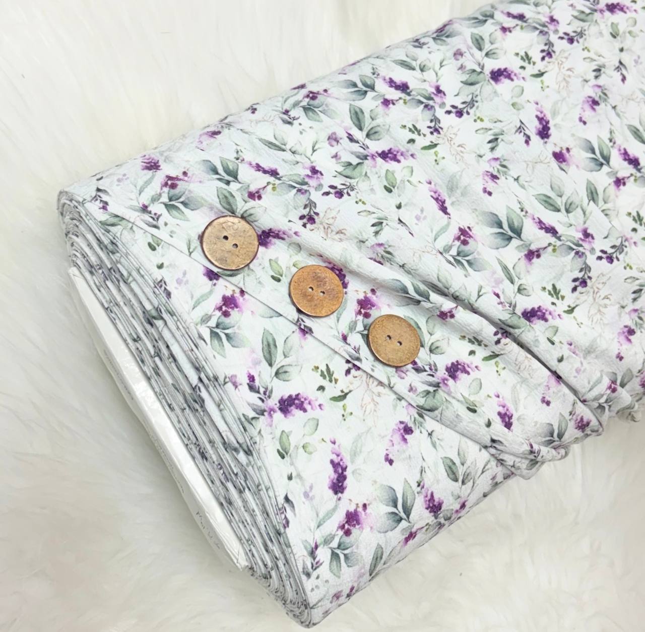 Lavender wisteria mini by the half yard Seersucker Crepe