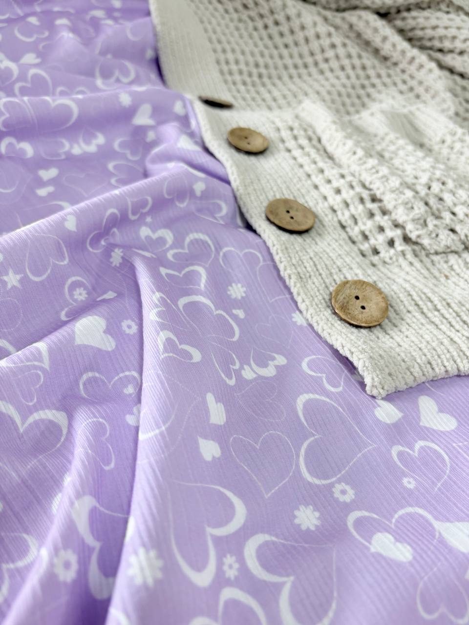 Hearts by the half yard Poly Rib