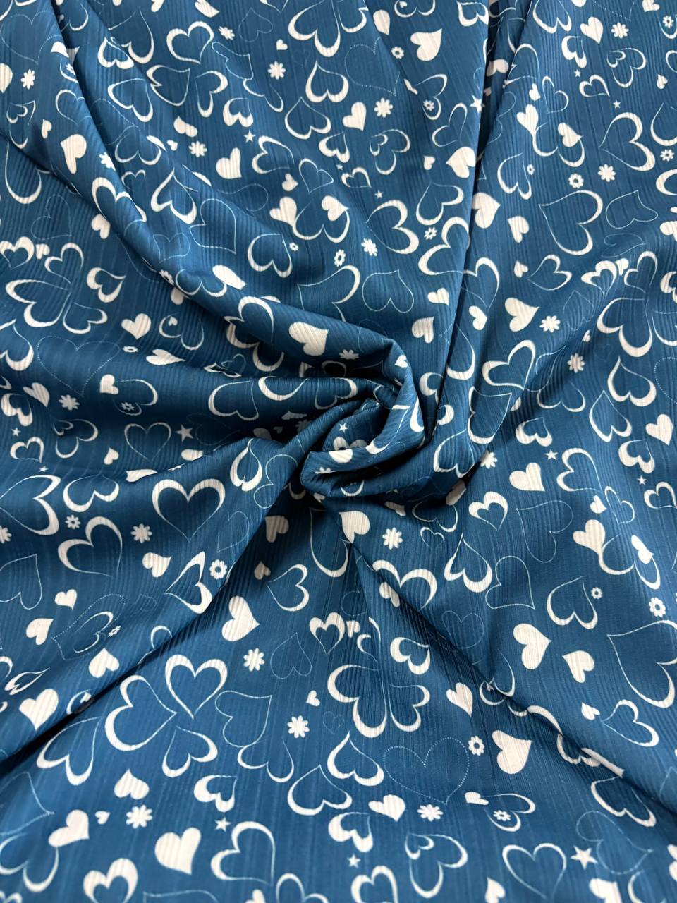 Hearts by the half yard Poly Rib