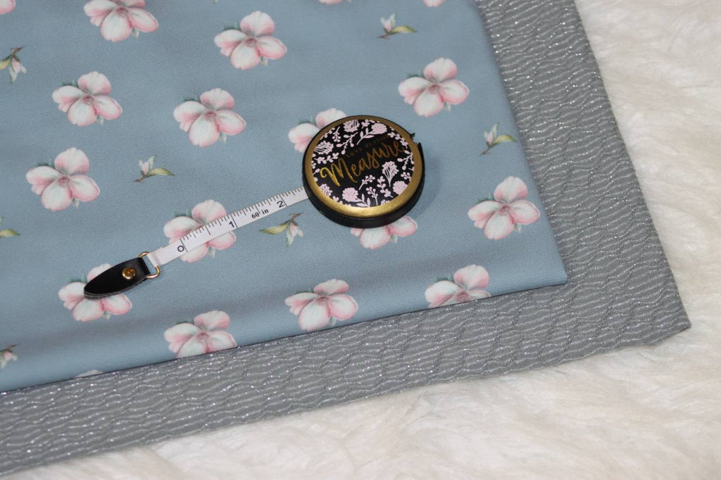 Linen look Poly Dusty blue Magnolia  by the half yard