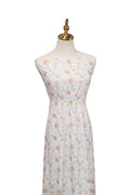 Narrow rib Peach medium floral by the half yard