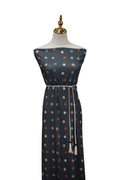 Narrow Rib Charcoal Polkadots by the half yard