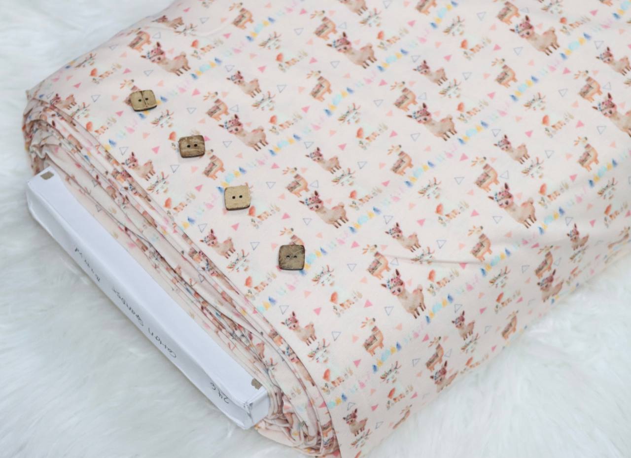 Cotton Spandex Lil’ Llama 
by the half yard
