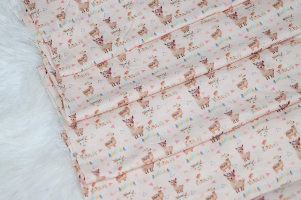 Cotton Spandex Lil’ Llama 
by the half yard