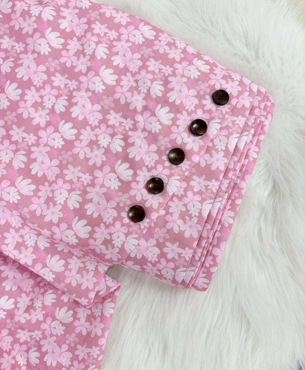 Shaded Mauve Floral by the half yard Feather Poly