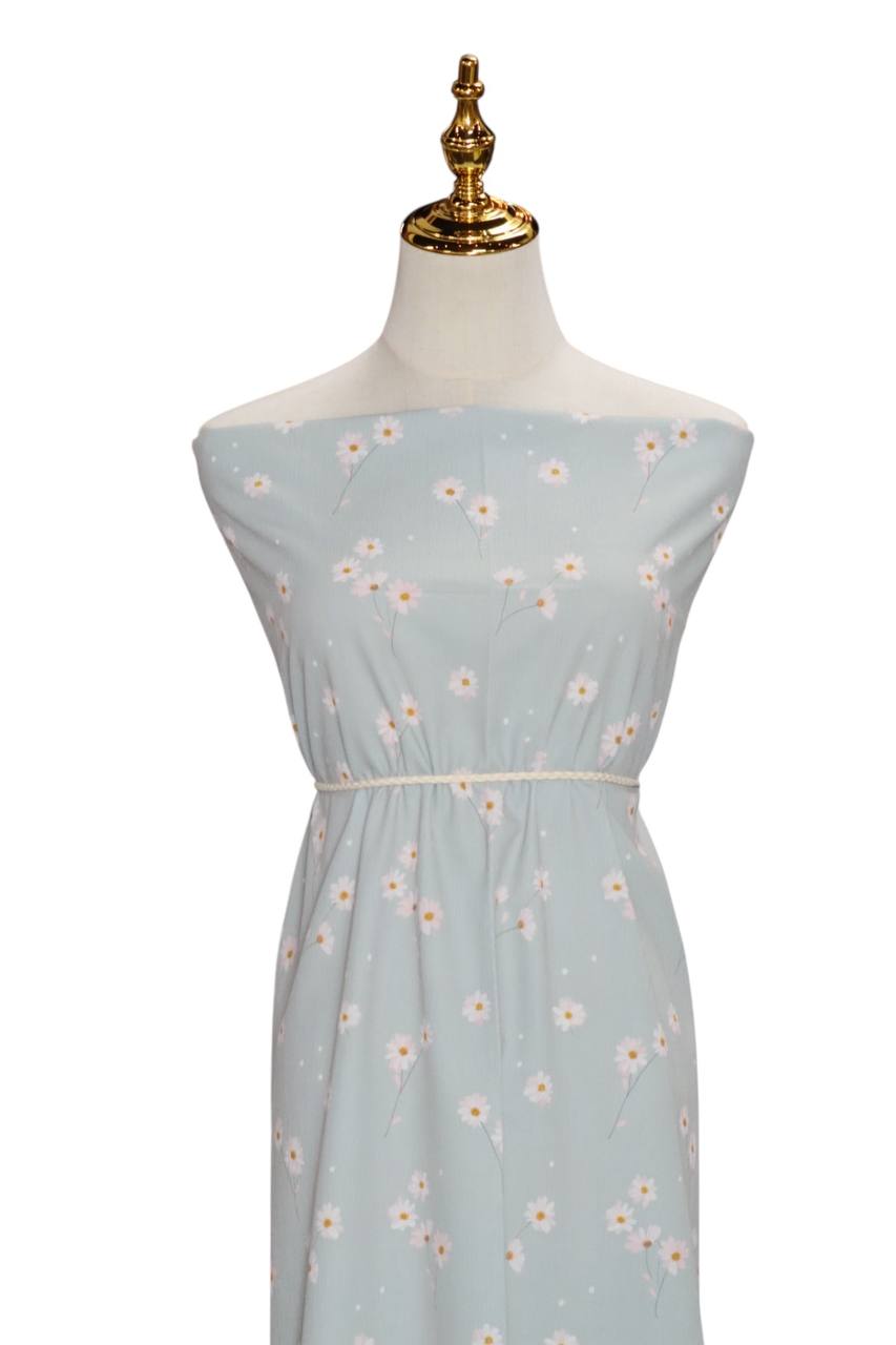 Pineskin Aqua Dancing Daisy 
by the half yard