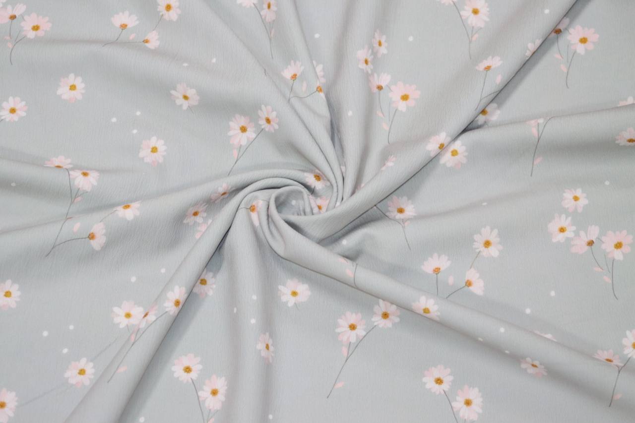 Pineskin Aqua Dancing Daisy 
by the half yard