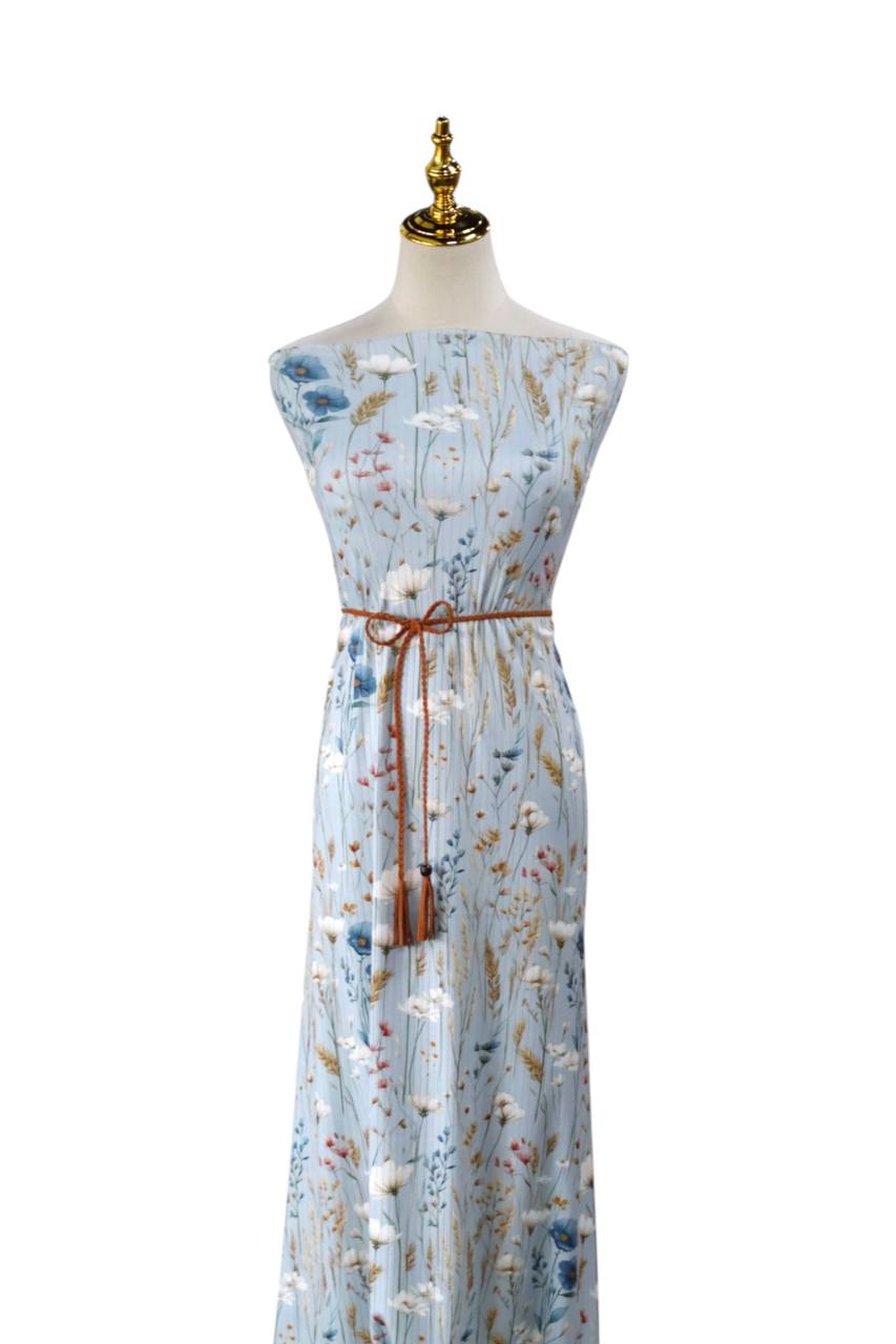 Wide rib Sky blue harvest 
by the half yard