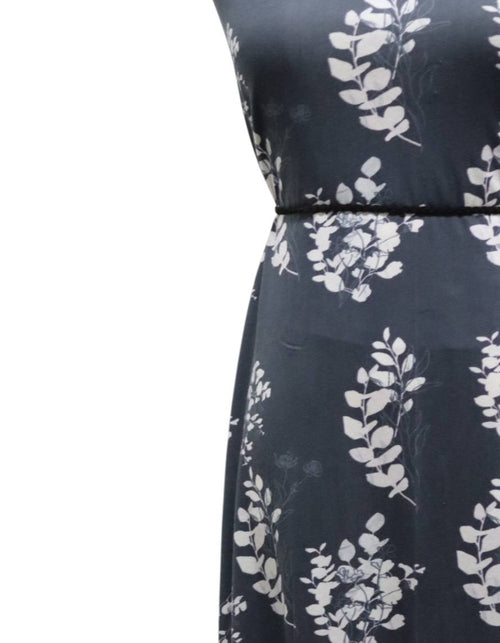 Cotton spandex Charcoal Sweet pea sprigs  by the half yard