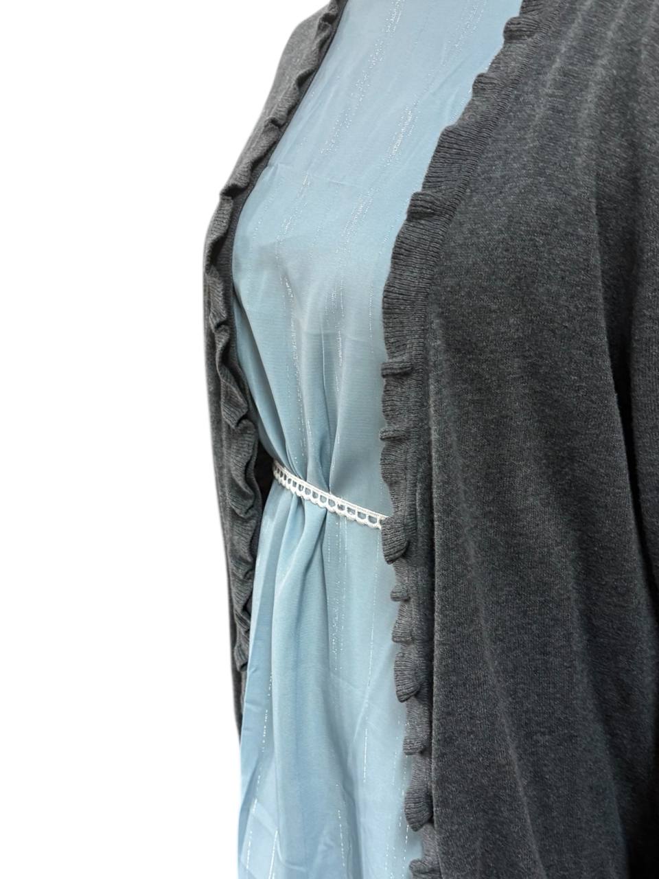 Pastel blue Solid Poly Dobby Lorex