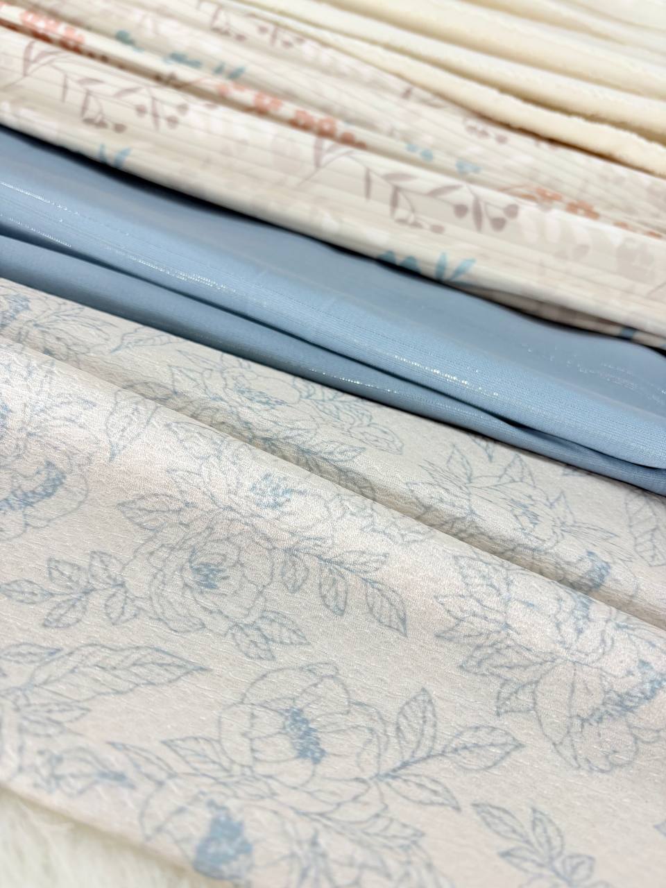 Pastel blue Solid Poly Dobby Lorex