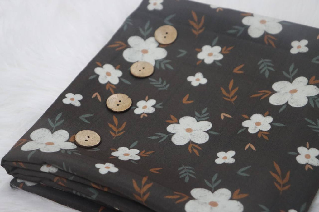Feather Poly  Ebony Elegance  by the half yard