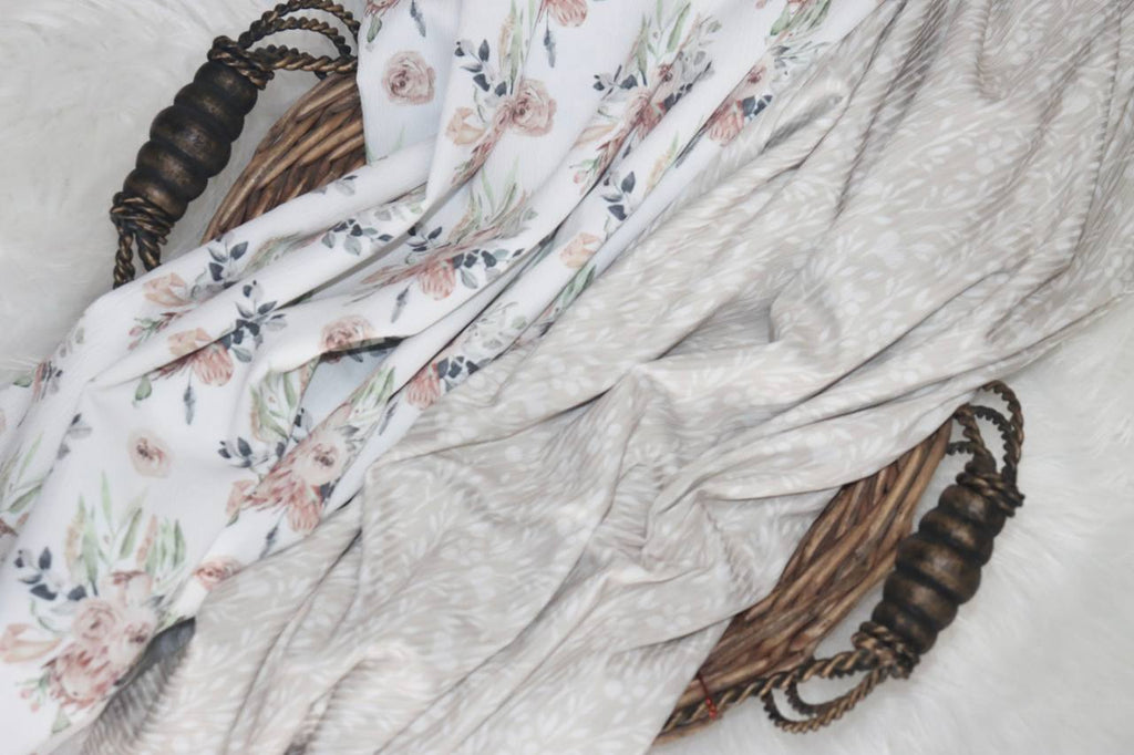 “Sand”  Ditsy heart sprigs
by the half yard  Narrow Rib