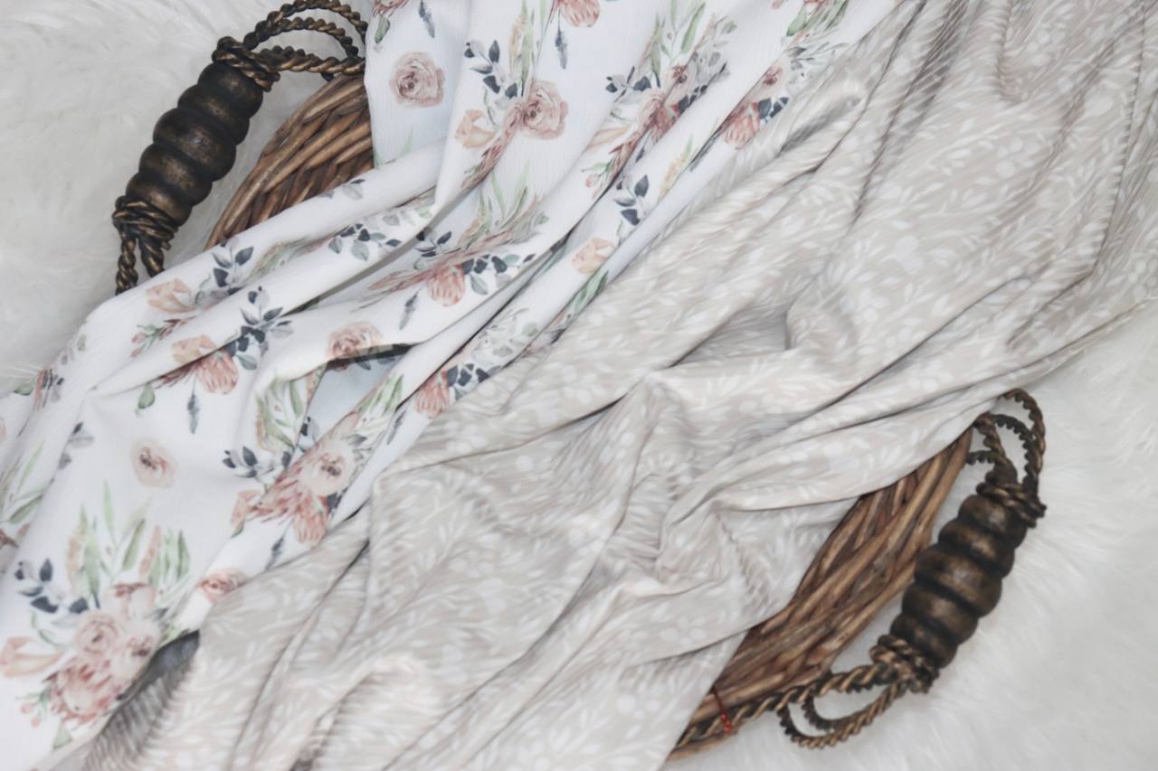 “Sand”  Ditsy heart sprigs
by the half yard  Narrow Rib