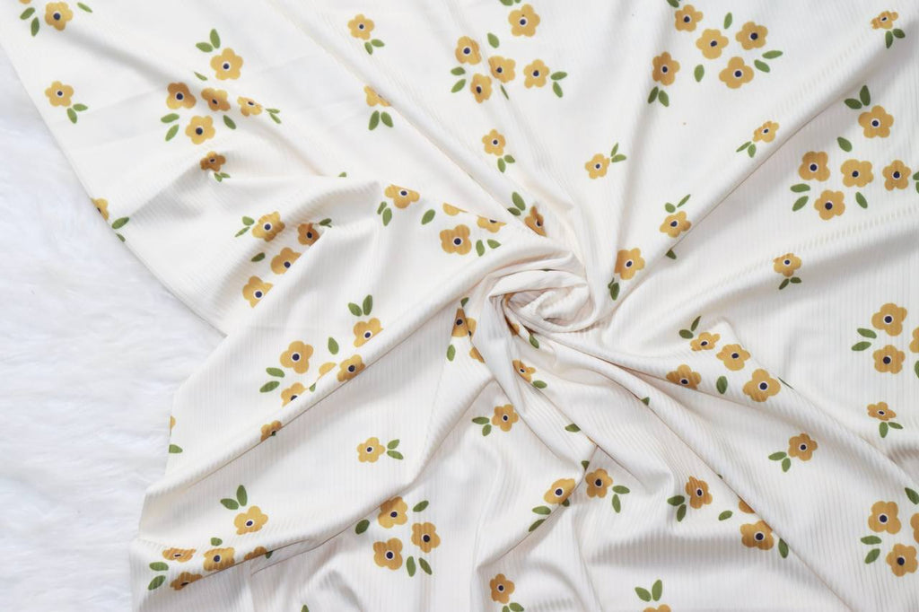 Narrow rib  Mellow Yellow Posies
By the half yard
