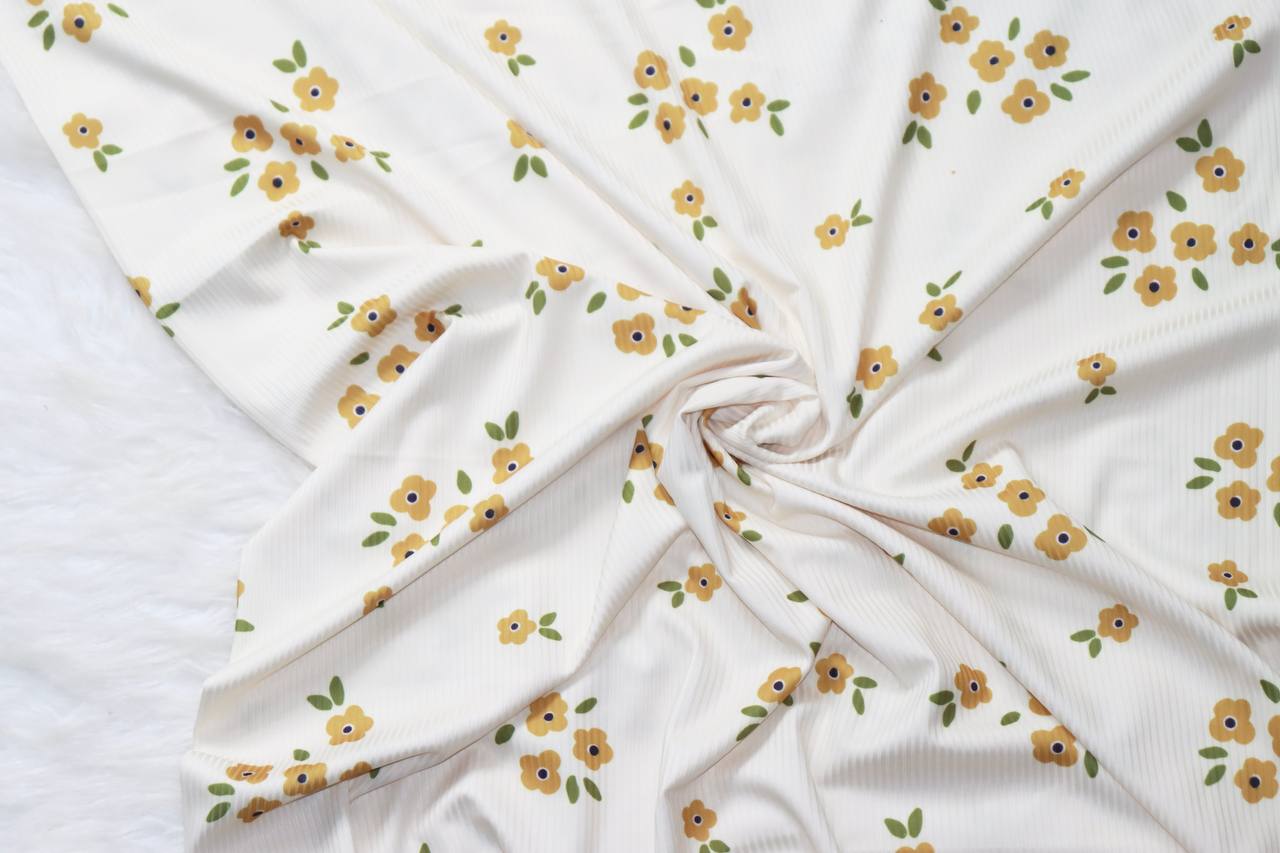 Narrow rib  Mellow Yellow Posies
By the half yard