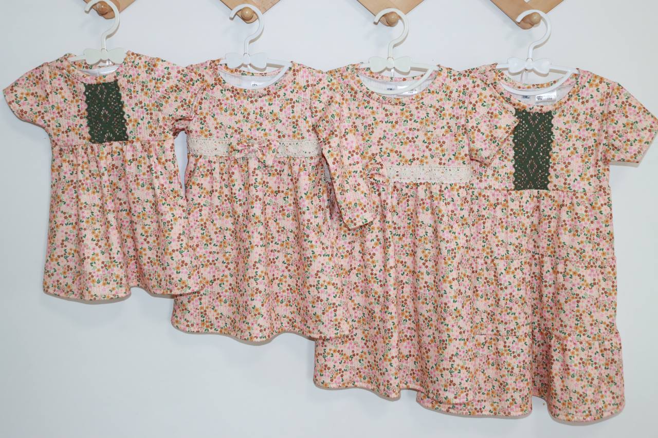 Modern Ditsy Floral Narrow Rib Knit                                                                         and Double Brushed by the half yard
