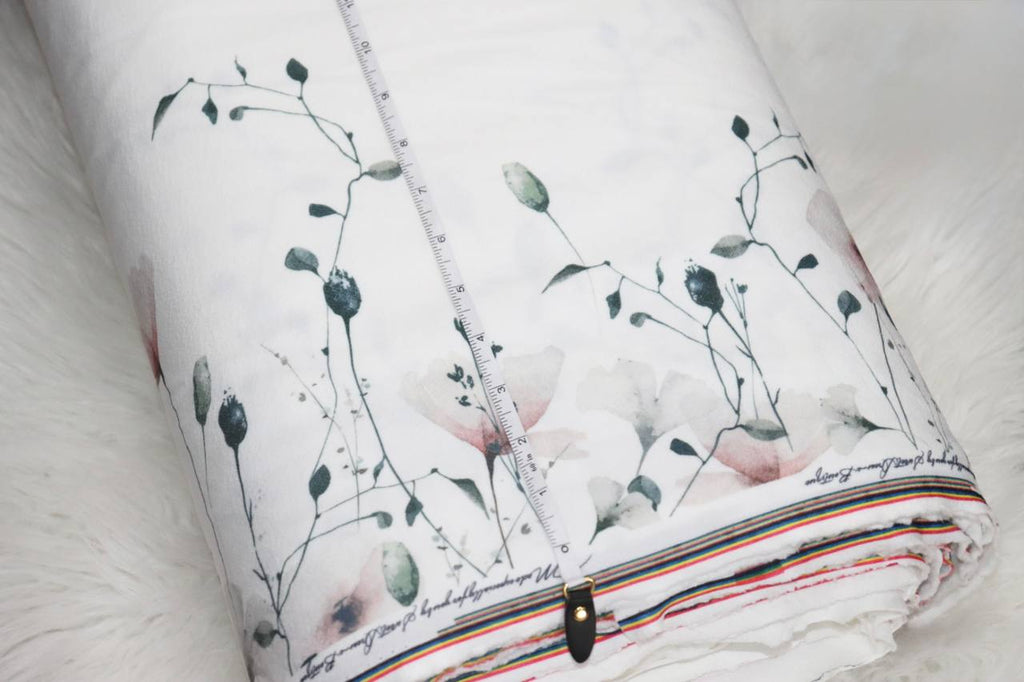 Pastel Poppy Border Design 
Lightweight Liverpool By the half yard