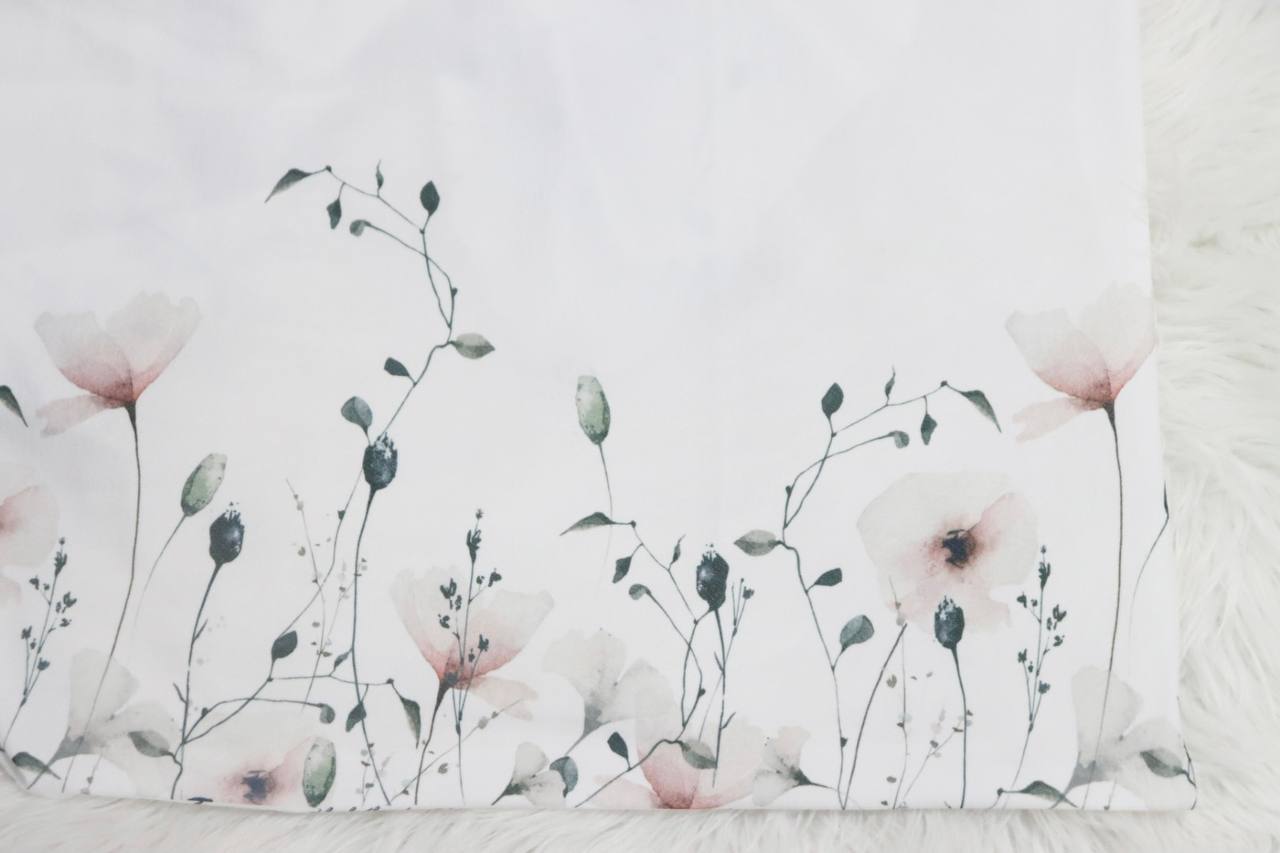 Pastel Poppy Border Design 
Lightweight Liverpool By the half yard