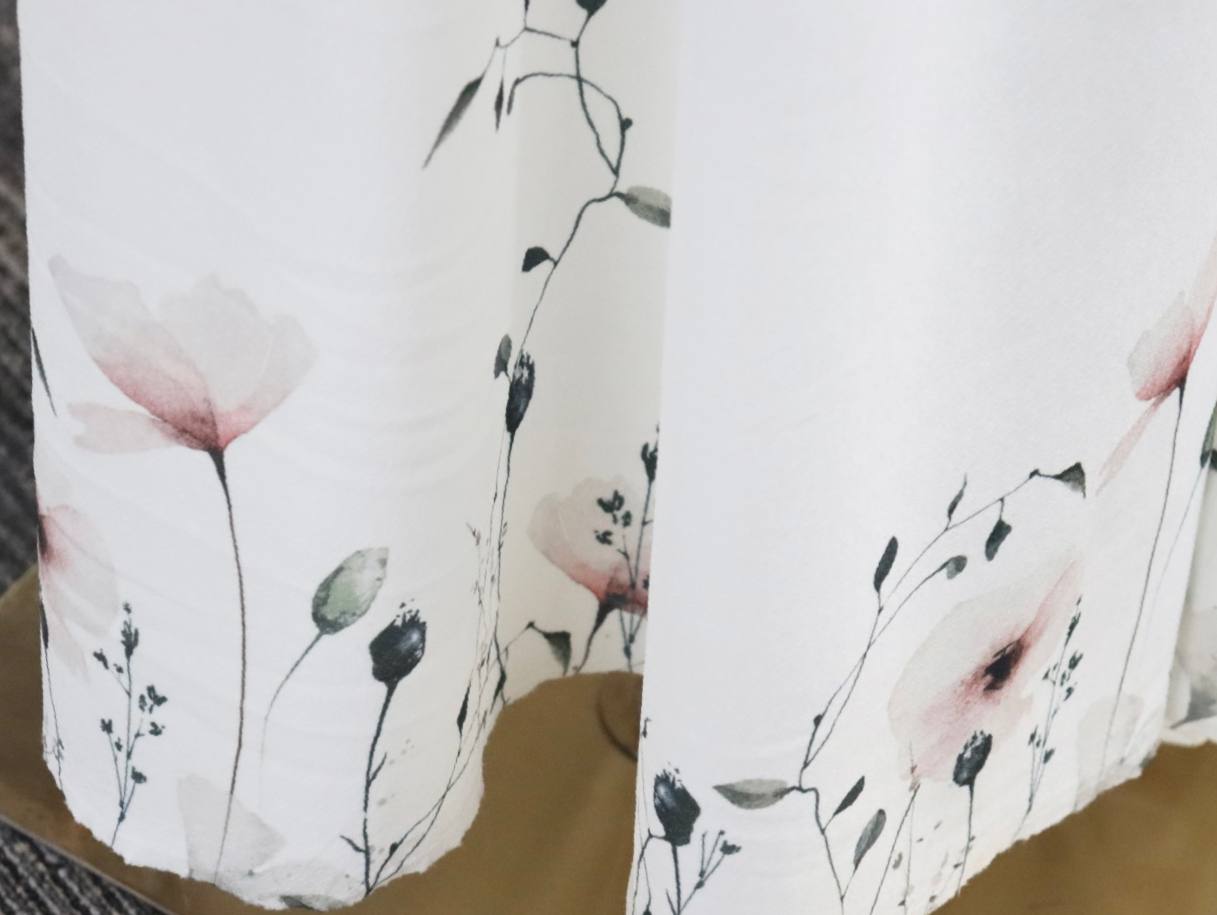 Pastel Poppy Border Design 
Lightweight Liverpool By the half yard