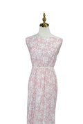 Stenciled White Peony  
”Bubblegum”  Feather Poly by the half yard