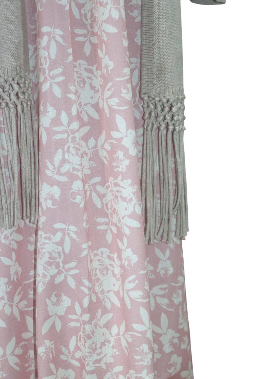 Stenciled White Peony  
”Bubblegum”  Feather Poly by the half yard