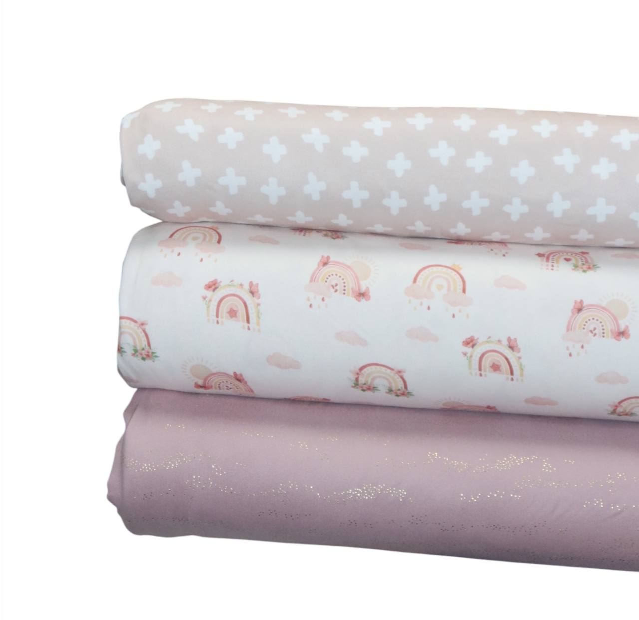 Soft Beige Butterfly Rainbow Double Brushed
by the half yard
