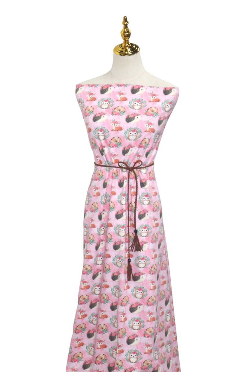 Girly Woodland Design Cotton Spandex
by the half yard