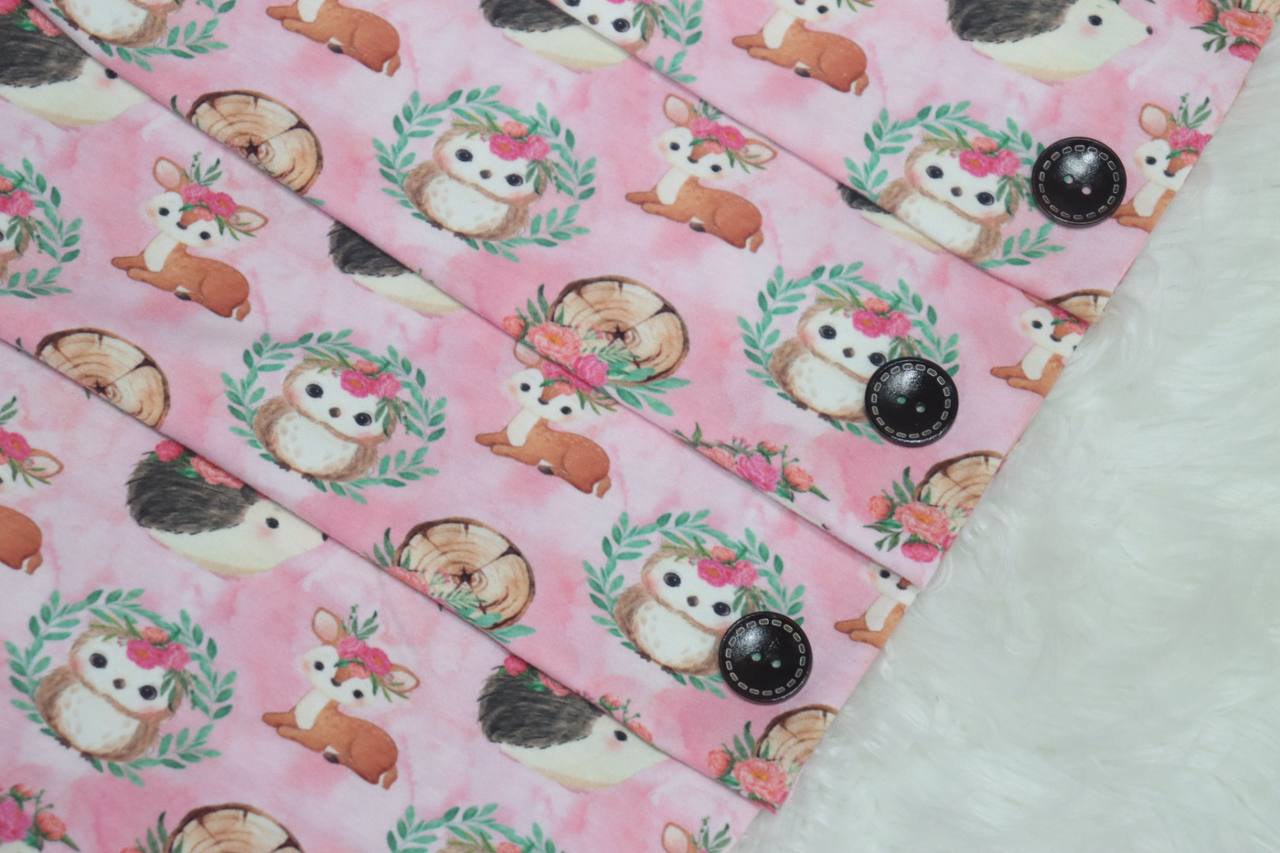 Girly Woodland Design Cotton Spandex
by the half yard